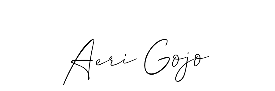 Allison_Script is a professional signature style that is perfect for those who want to add a touch of class to their signature. It is also a great choice for those who want to make their signature more unique. Get Aeri Gojo name to fancy signature for free. Aeri Gojo signature style 2 images and pictures png