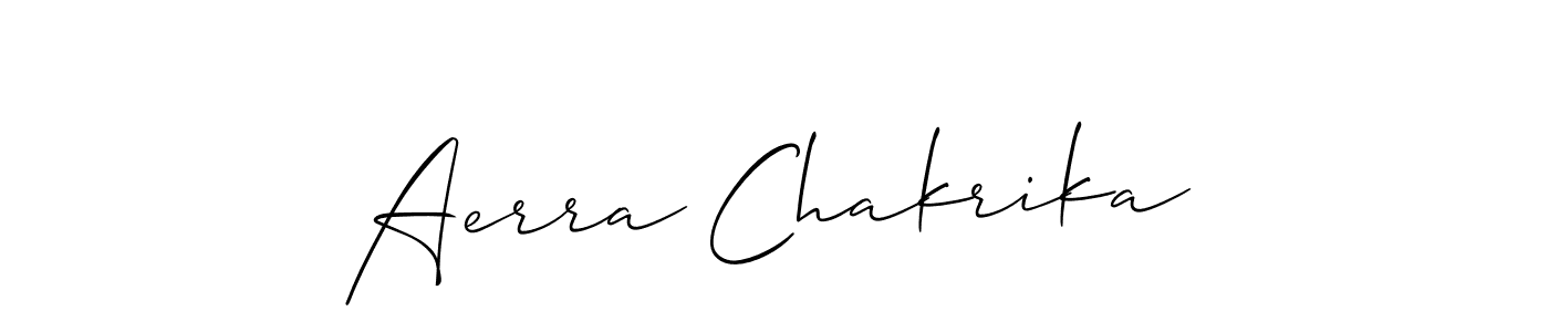Similarly Allison_Script is the best handwritten signature design. Signature creator online .You can use it as an online autograph creator for name Aerra Chakrika. Aerra Chakrika signature style 2 images and pictures png