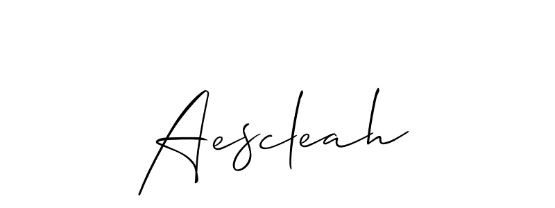 How to make Aescleah signature? Allison_Script is a professional autograph style. Create handwritten signature for Aescleah name. Aescleah signature style 2 images and pictures png