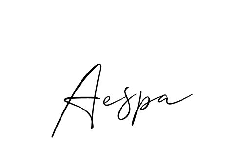Make a beautiful signature design for name Aespa. With this signature (Allison_Script) style, you can create a handwritten signature for free. Aespa signature style 2 images and pictures png