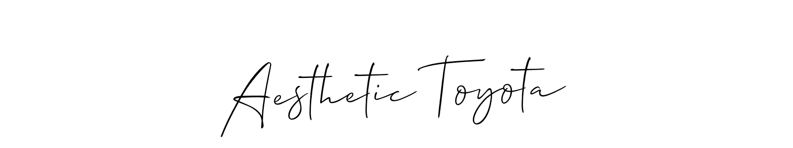Create a beautiful signature design for name Aesthetic Toyota. With this signature (Allison_Script) fonts, you can make a handwritten signature for free. Aesthetic Toyota signature style 2 images and pictures png
