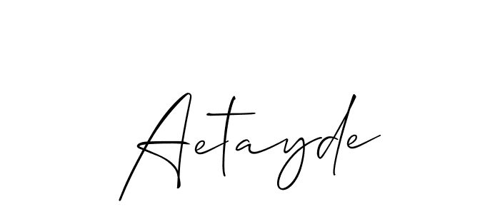 if you are searching for the best signature style for your name Aetayde. so please give up your signature search. here we have designed multiple signature styles  using Allison_Script. Aetayde signature style 2 images and pictures png