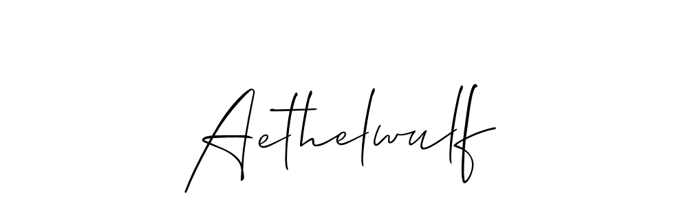 How to make Aethelwulf signature? Allison_Script is a professional autograph style. Create handwritten signature for Aethelwulf name. Aethelwulf signature style 2 images and pictures png