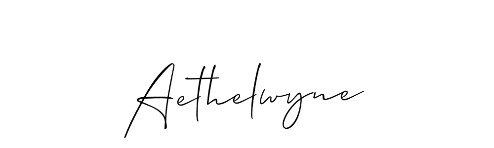 Make a beautiful signature design for name Aethelwyne. With this signature (Allison_Script) style, you can create a handwritten signature for free. Aethelwyne signature style 2 images and pictures png