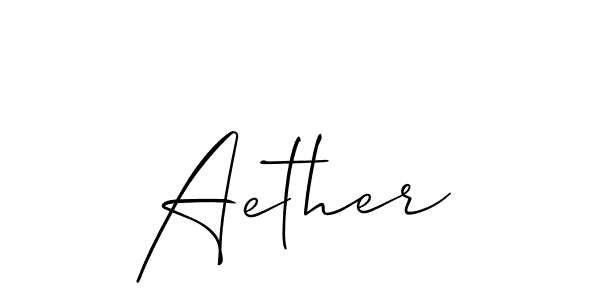 Similarly Allison_Script is the best handwritten signature design. Signature creator online .You can use it as an online autograph creator for name Aether. Aether signature style 2 images and pictures png