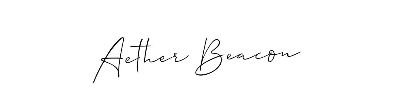 How to Draw Aether Beacon signature style? Allison_Script is a latest design signature styles for name Aether Beacon. Aether Beacon signature style 2 images and pictures png