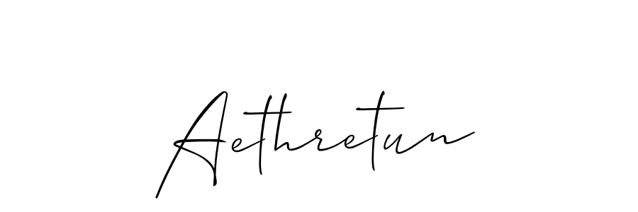 Make a beautiful signature design for name Aethretun. With this signature (Allison_Script) style, you can create a handwritten signature for free. Aethretun signature style 2 images and pictures png