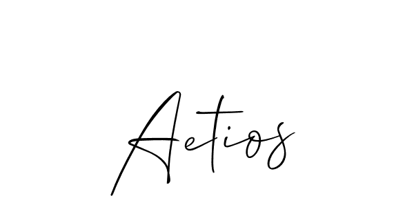 Make a beautiful signature design for name Aetios. With this signature (Allison_Script) style, you can create a handwritten signature for free. Aetios signature style 2 images and pictures png