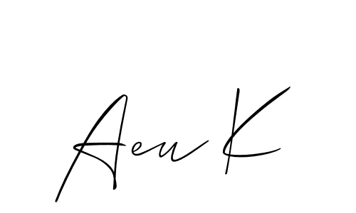 This is the best signature style for the Aeu K name. Also you like these signature font (Allison_Script). Mix name signature. Aeu K signature style 2 images and pictures png