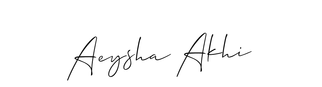 Also we have Aeysha Akhi name is the best signature style. Create professional handwritten signature collection using Allison_Script autograph style. Aeysha Akhi signature style 2 images and pictures png