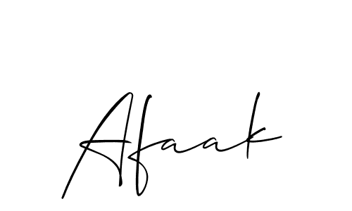 Make a beautiful signature design for name Afaak. With this signature (Allison_Script) style, you can create a handwritten signature for free. Afaak signature style 2 images and pictures png