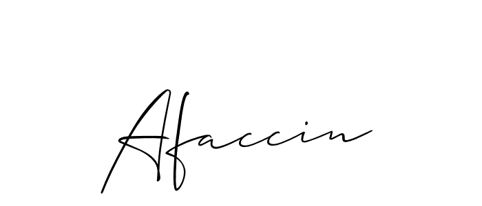 Design your own signature with our free online signature maker. With this signature software, you can create a handwritten (Allison_Script) signature for name Afaccin. Afaccin signature style 2 images and pictures png