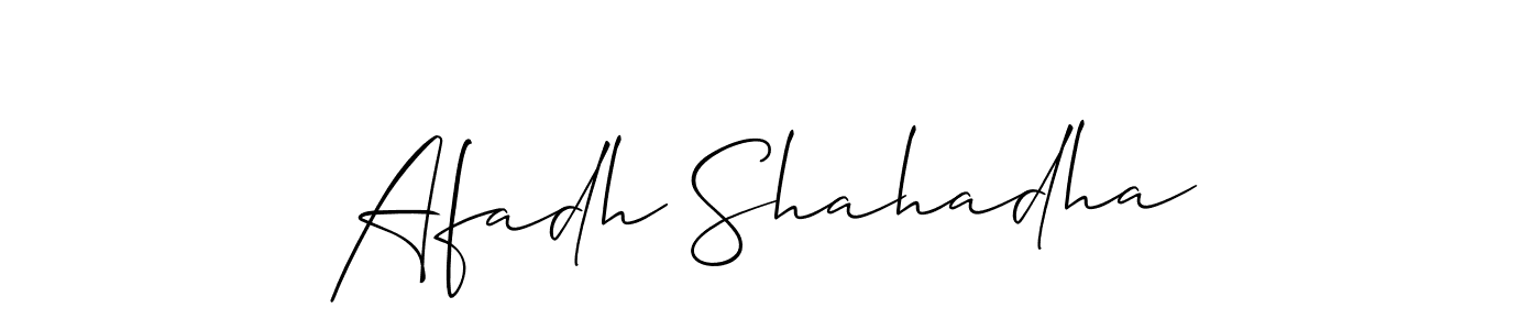 Also we have Afadh Shahadha name is the best signature style. Create professional handwritten signature collection using Allison_Script autograph style. Afadh Shahadha signature style 2 images and pictures png