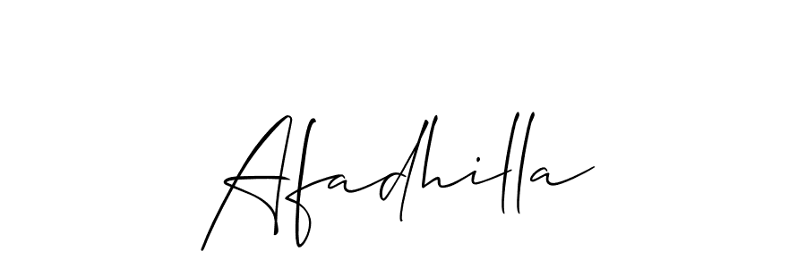 How to make Afadhilla signature? Allison_Script is a professional autograph style. Create handwritten signature for Afadhilla name. Afadhilla signature style 2 images and pictures png