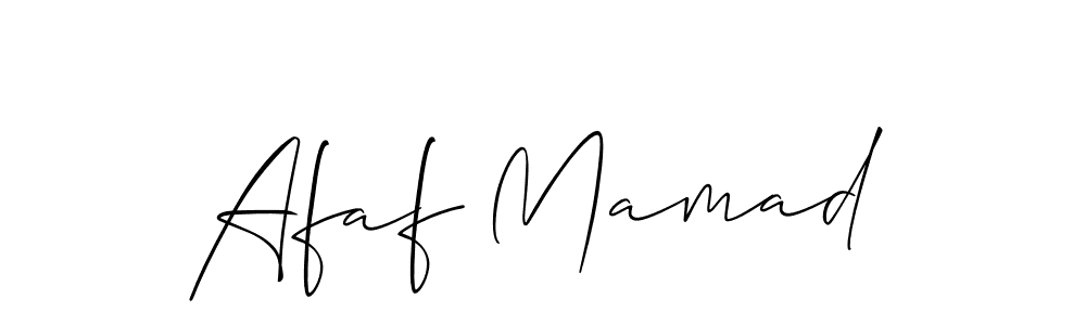 Allison_Script is a professional signature style that is perfect for those who want to add a touch of class to their signature. It is also a great choice for those who want to make their signature more unique. Get Afaf Mamad name to fancy signature for free. Afaf Mamad signature style 2 images and pictures png