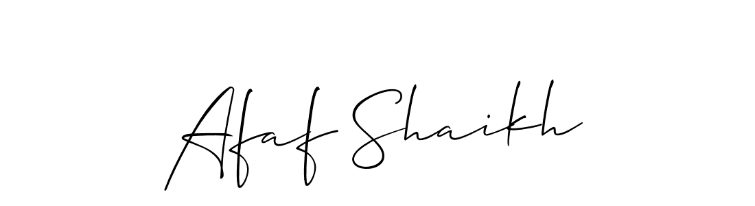 Use a signature maker to create a handwritten signature online. With this signature software, you can design (Allison_Script) your own signature for name Afaf Shaikh. Afaf Shaikh signature style 2 images and pictures png