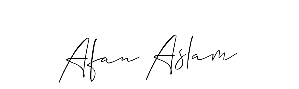 Make a beautiful signature design for name Afan Aslam. With this signature (Allison_Script) style, you can create a handwritten signature for free. Afan Aslam signature style 2 images and pictures png