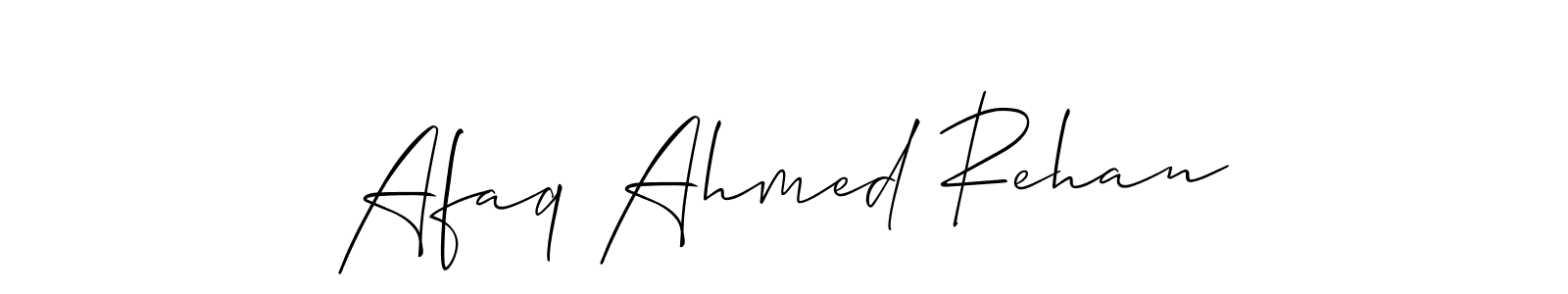 How to make Afaq Ahmed Rehan signature? Allison_Script is a professional autograph style. Create handwritten signature for Afaq Ahmed Rehan name. Afaq Ahmed Rehan signature style 2 images and pictures png