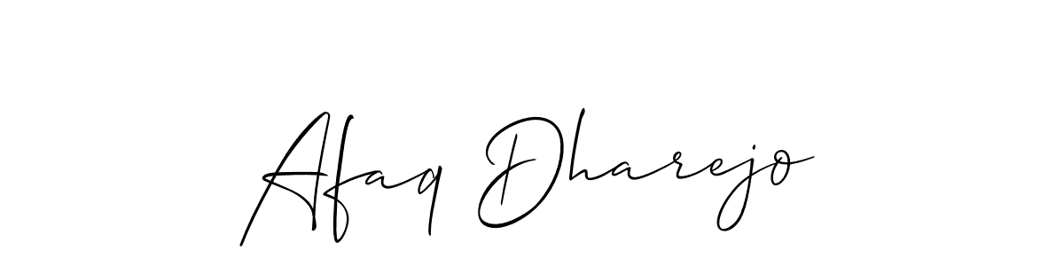 Create a beautiful signature design for name Afaq Dharejo. With this signature (Allison_Script) fonts, you can make a handwritten signature for free. Afaq Dharejo signature style 2 images and pictures png