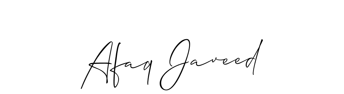 Make a beautiful signature design for name Afaq Javeed. With this signature (Allison_Script) style, you can create a handwritten signature for free. Afaq Javeed signature style 2 images and pictures png