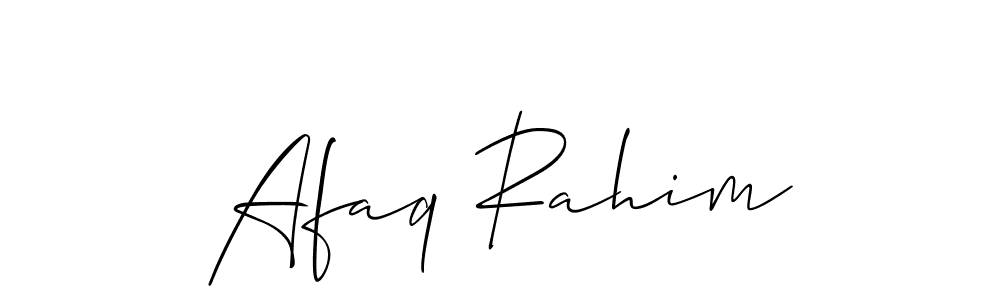 Allison_Script is a professional signature style that is perfect for those who want to add a touch of class to their signature. It is also a great choice for those who want to make their signature more unique. Get Afaq Rahim name to fancy signature for free. Afaq Rahim signature style 2 images and pictures png
