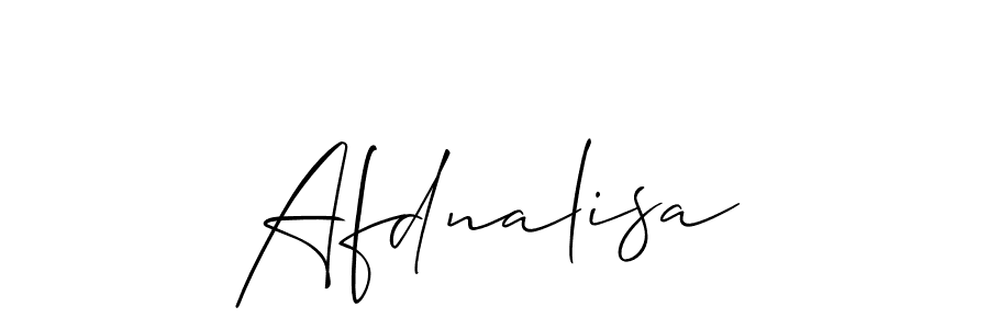 How to make Afdnalisa signature? Allison_Script is a professional autograph style. Create handwritten signature for Afdnalisa name. Afdnalisa signature style 2 images and pictures png