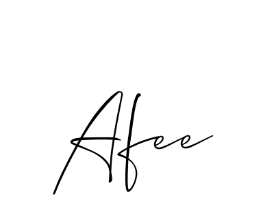 Design your own signature with our free online signature maker. With this signature software, you can create a handwritten (Allison_Script) signature for name Afee. Afee signature style 2 images and pictures png
