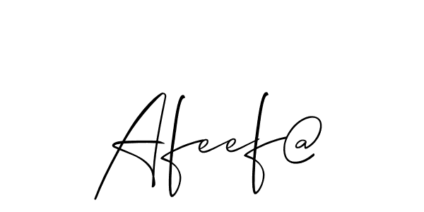 The best way (Allison_Script) to make a short signature is to pick only two or three words in your name. The name Afeef@ include a total of six letters. For converting this name. Afeef@ signature style 2 images and pictures png