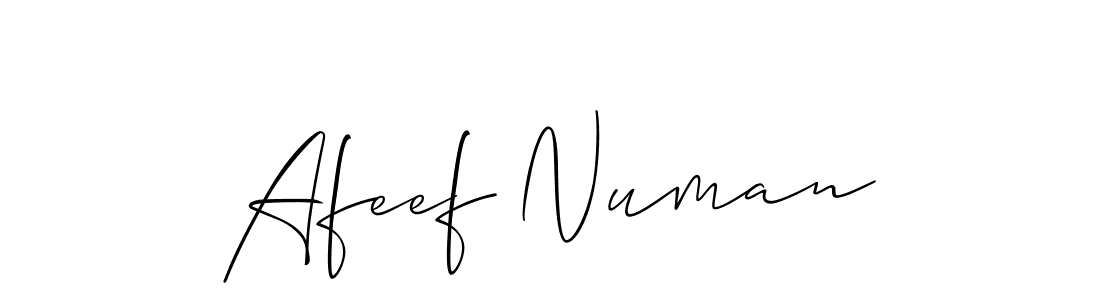 How to make Afeef Numan name signature. Use Allison_Script style for creating short signs online. This is the latest handwritten sign. Afeef Numan signature style 2 images and pictures png