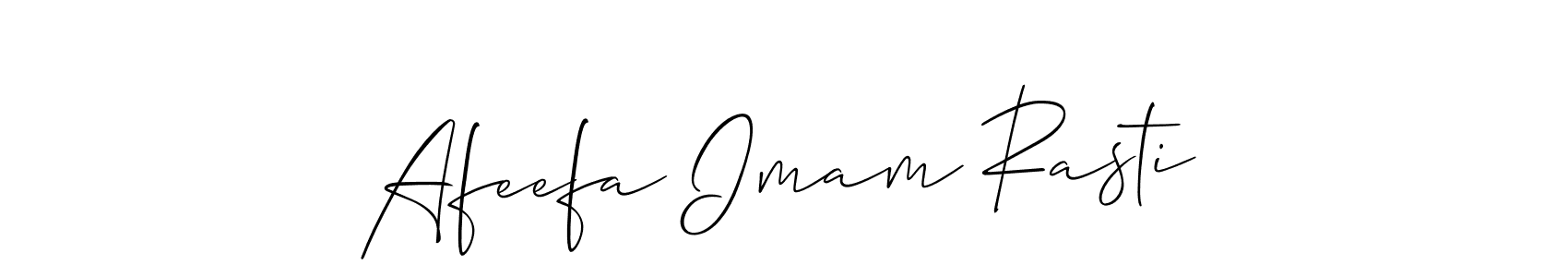 Similarly Allison_Script is the best handwritten signature design. Signature creator online .You can use it as an online autograph creator for name Afeefa Imam Rasti. Afeefa Imam Rasti signature style 2 images and pictures png