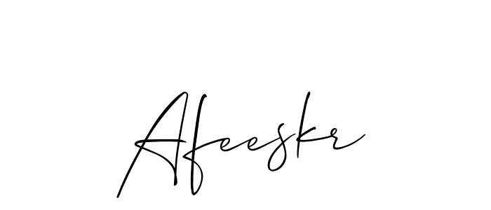 How to make Afeeskr signature? Allison_Script is a professional autograph style. Create handwritten signature for Afeeskr name. Afeeskr signature style 2 images and pictures png