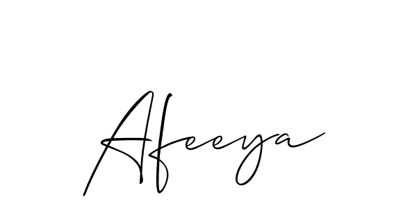 Make a beautiful signature design for name Afeeya. With this signature (Allison_Script) style, you can create a handwritten signature for free. Afeeya signature style 2 images and pictures png