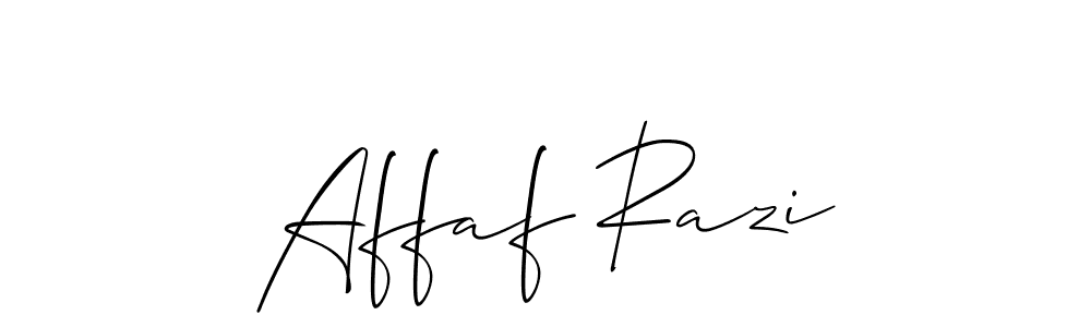 Allison_Script is a professional signature style that is perfect for those who want to add a touch of class to their signature. It is also a great choice for those who want to make their signature more unique. Get Affaf Razi name to fancy signature for free. Affaf Razi signature style 2 images and pictures png