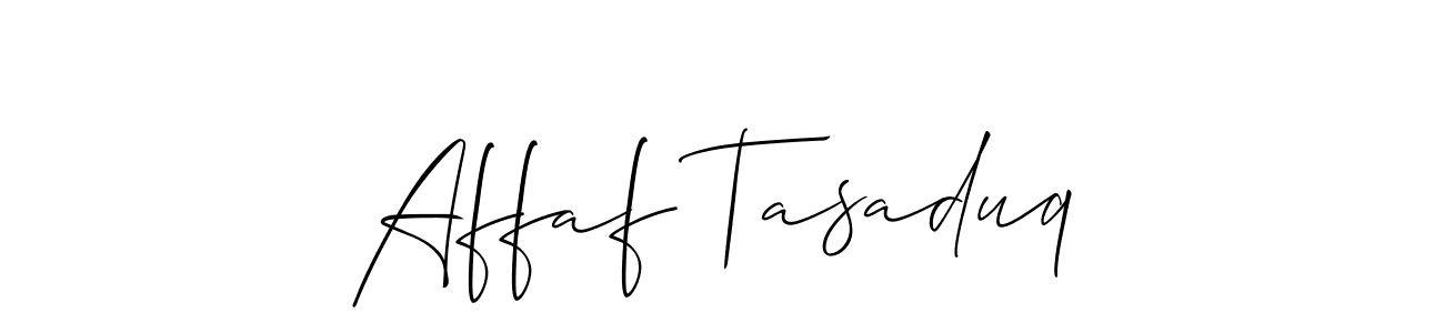 You can use this online signature creator to create a handwritten signature for the name Affaf Tasaduq. This is the best online autograph maker. Affaf Tasaduq signature style 2 images and pictures png