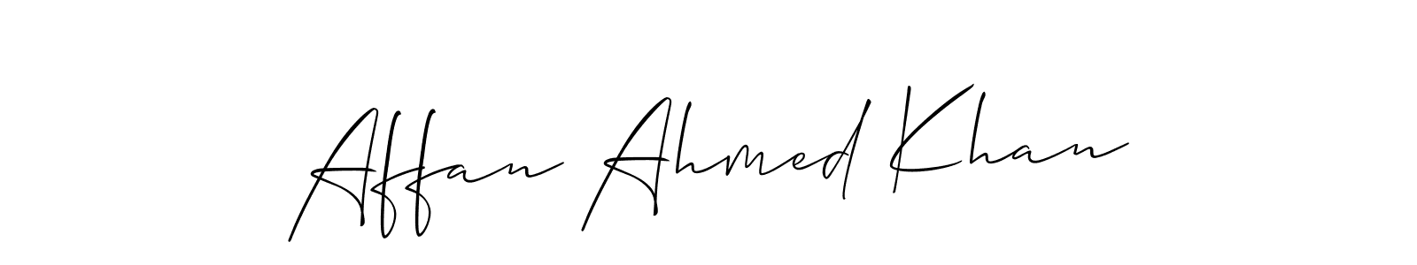 How to Draw Affan Ahmed Khan signature style? Allison_Script is a latest design signature styles for name Affan Ahmed Khan. Affan Ahmed Khan signature style 2 images and pictures png