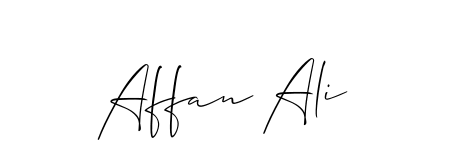 Also You can easily find your signature by using the search form. We will create Affan Ali name handwritten signature images for you free of cost using Allison_Script sign style. Affan Ali signature style 2 images and pictures png