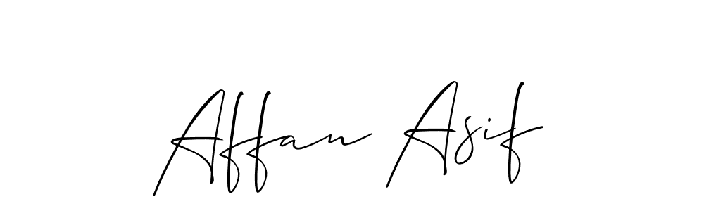 Design your own signature with our free online signature maker. With this signature software, you can create a handwritten (Allison_Script) signature for name Affan Asif. Affan Asif signature style 2 images and pictures png