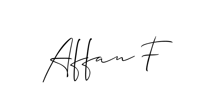 This is the best signature style for the Affan F name. Also you like these signature font (Allison_Script). Mix name signature. Affan F signature style 2 images and pictures png