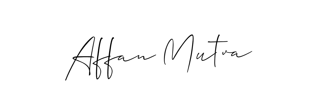 if you are searching for the best signature style for your name Affan Mutva. so please give up your signature search. here we have designed multiple signature styles  using Allison_Script. Affan Mutva signature style 2 images and pictures png