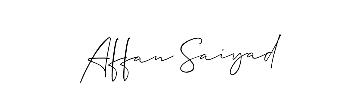 Make a short Affan Saiyad signature style. Manage your documents anywhere anytime using Allison_Script. Create and add eSignatures, submit forms, share and send files easily. Affan Saiyad signature style 2 images and pictures png