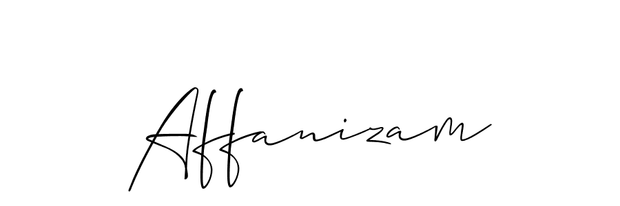 Use a signature maker to create a handwritten signature online. With this signature software, you can design (Allison_Script) your own signature for name Affanizam. Affanizam signature style 2 images and pictures png