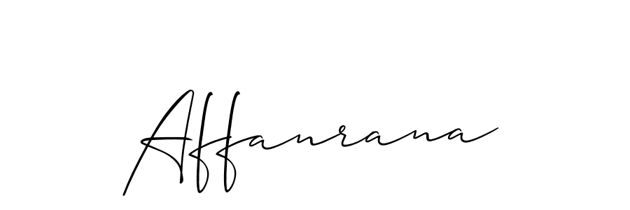 The best way (Allison_Script) to make a short signature is to pick only two or three words in your name. The name Affanrana include a total of six letters. For converting this name. Affanrana signature style 2 images and pictures png