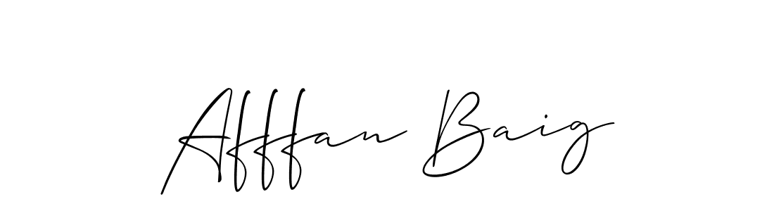 Make a short Afffan Baig signature style. Manage your documents anywhere anytime using Allison_Script. Create and add eSignatures, submit forms, share and send files easily. Afffan Baig signature style 2 images and pictures png