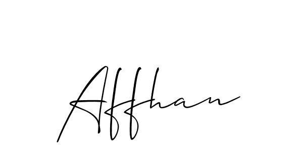 The best way (Allison_Script) to make a short signature is to pick only two or three words in your name. The name Affhan include a total of six letters. For converting this name. Affhan signature style 2 images and pictures png