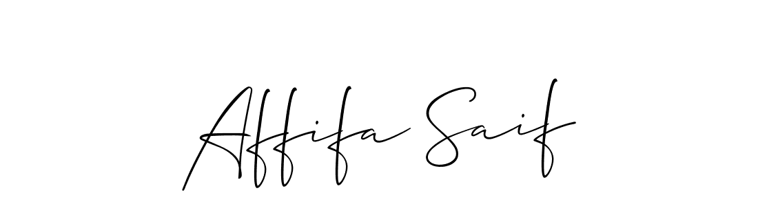 Make a beautiful signature design for name Affifa Saif. With this signature (Allison_Script) style, you can create a handwritten signature for free. Affifa Saif signature style 2 images and pictures png