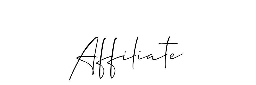 Use a signature maker to create a handwritten signature online. With this signature software, you can design (Allison_Script) your own signature for name Affiliate. Affiliate signature style 2 images and pictures png