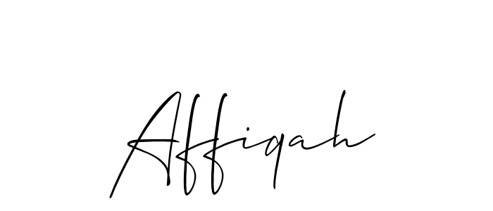 Design your own signature with our free online signature maker. With this signature software, you can create a handwritten (Allison_Script) signature for name Affiqah. Affiqah signature style 2 images and pictures png