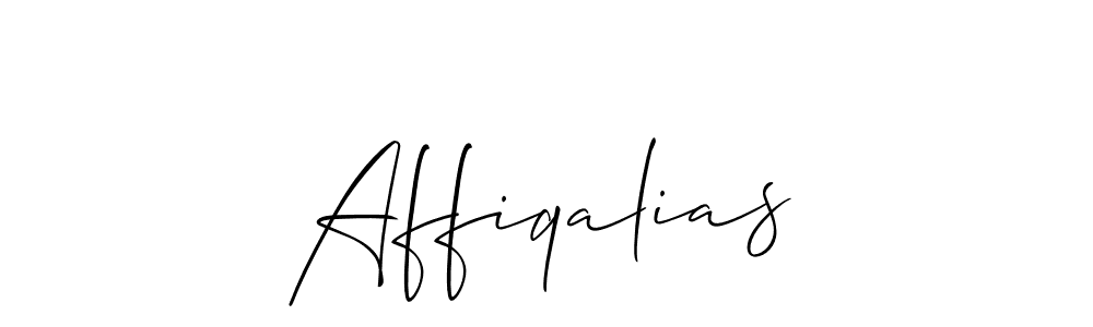 Design your own signature with our free online signature maker. With this signature software, you can create a handwritten (Allison_Script) signature for name Affiqalias. Affiqalias signature style 2 images and pictures png