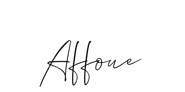 Design your own signature with our free online signature maker. With this signature software, you can create a handwritten (Allison_Script) signature for name Affoue. Affoue signature style 2 images and pictures png