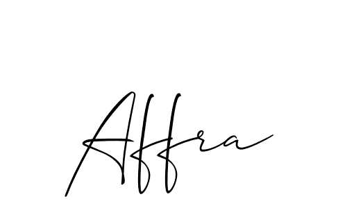 Make a beautiful signature design for name Affra. With this signature (Allison_Script) style, you can create a handwritten signature for free. Affra signature style 2 images and pictures png